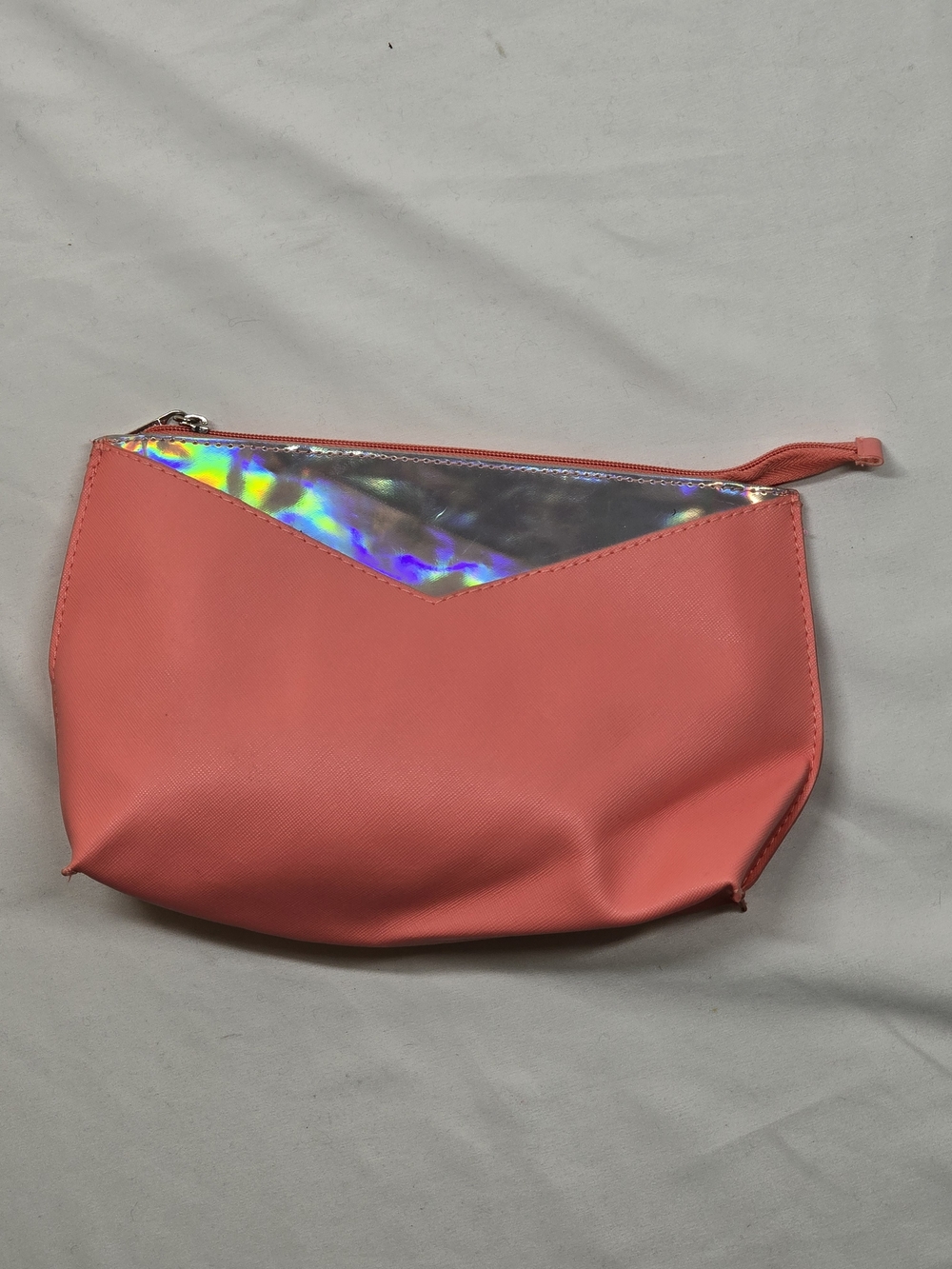 Elizabeth Arden Coral Holographic Accent Cosmetic Pouch Makeup Bag